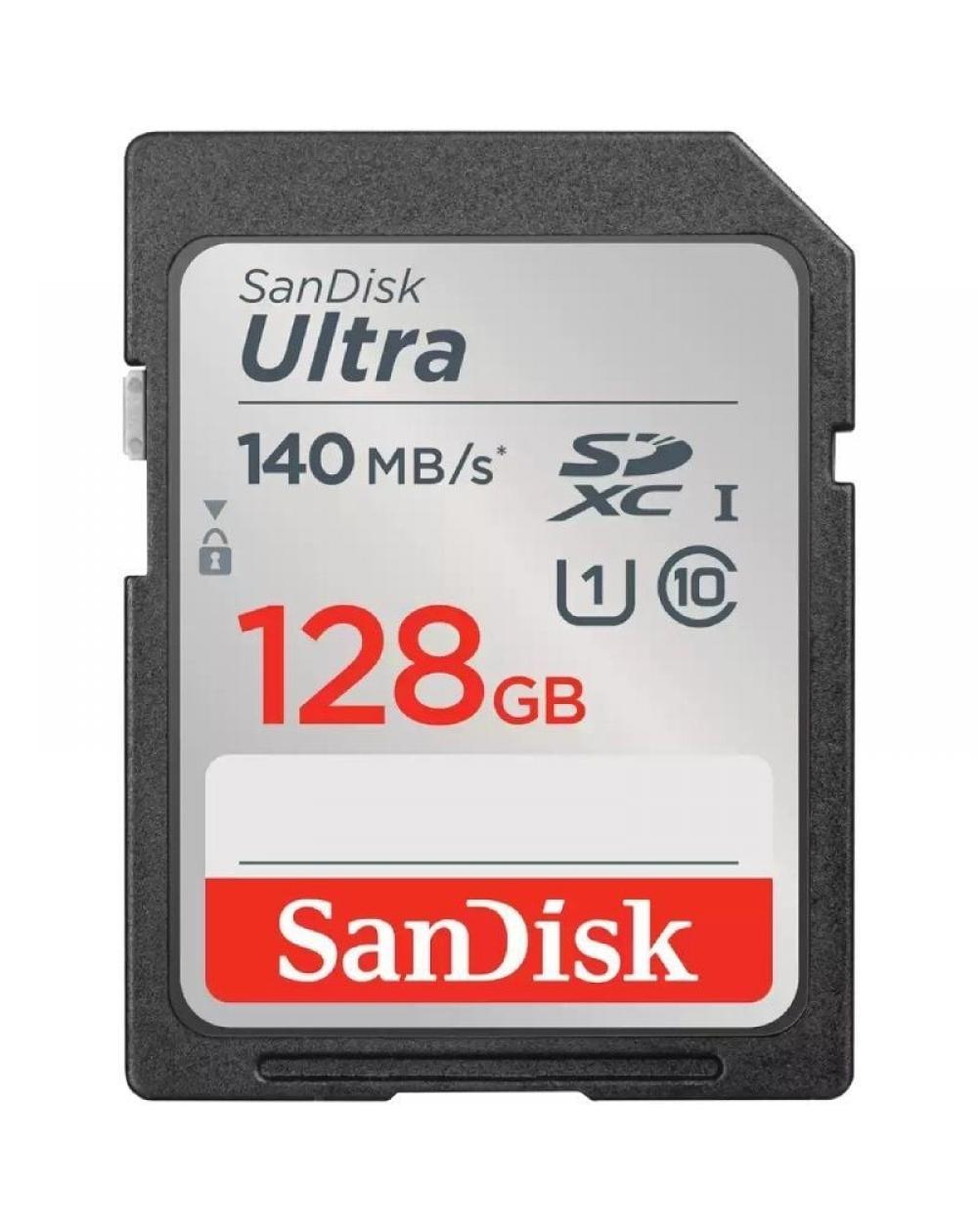 Tarjeta de Memoria SanDisk Ultra 128GB SD HC UHS-I - SDXC/ Clase 10/ 140MBs