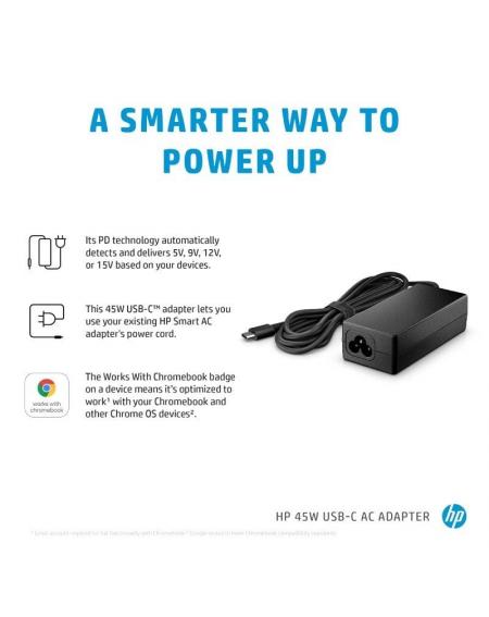 Cargador de Portátil HP AC Adapter USB-C/ 45W/ Automático/ Voltaje 15V