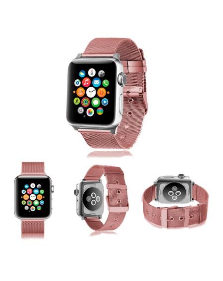 Correa COOL para Apple Watch Series 1 / 2 / 3 / 4 / 5 / 6 / 7 / SE (38 / 40 / 41 mm) Metal Rosa