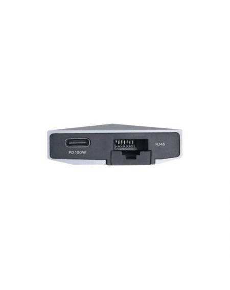 Docking USB 3.2 Tipo-C Aisens ASUC-8P004-GR/ 1 HDMI/ 3 USB/ 1 RJ45/ 1 Lector Tarjetas / USB PD/ Gris