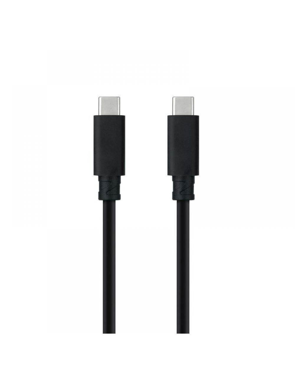 Cable USB 3.1 Nanocable 10.01.4100/ USB Tipo-C Macho - USB Tipo-C Macho/ 0.5m/ Negro