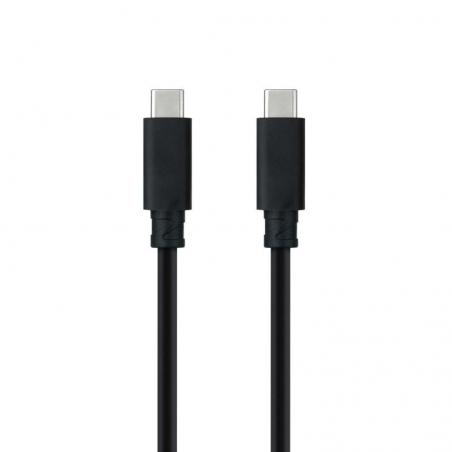 Cable USB 3.1 Nanocable 10.01.4100/ USB Tipo-C Macho - USB Tipo-C Macho/ 0.5m/ Negro