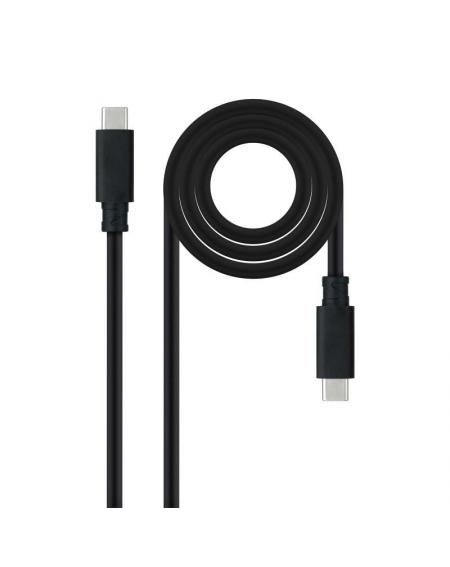 Cable USB 3.1 Nanocable 10.01.4100/ USB Tipo-C Macho - USB Tipo-C Macho/ 0.5m/ Negro