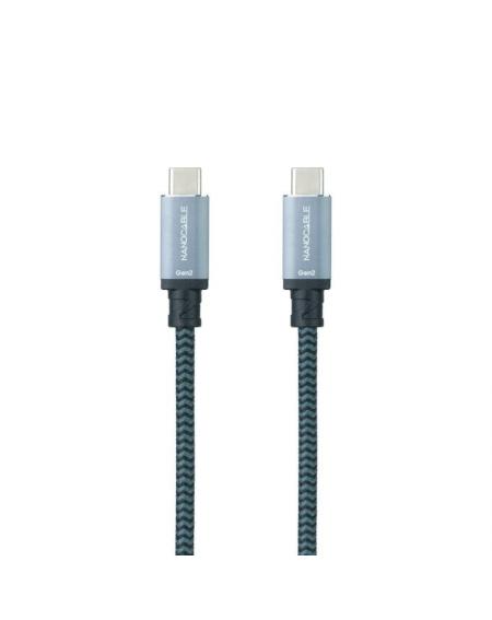 Cable USB 3.1 Nanocable 10.01.4101-COMB/ USB Tipo-C Macho - USB Tipo-C Macho/ 1m/ Gris y Negro