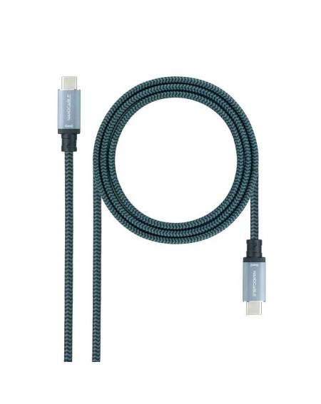 Cable USB 3.1 Nanocable 10.01.4101-COMB/ USB Tipo-C Macho - USB Tipo-C Macho/ 1m/ Gris y Negro