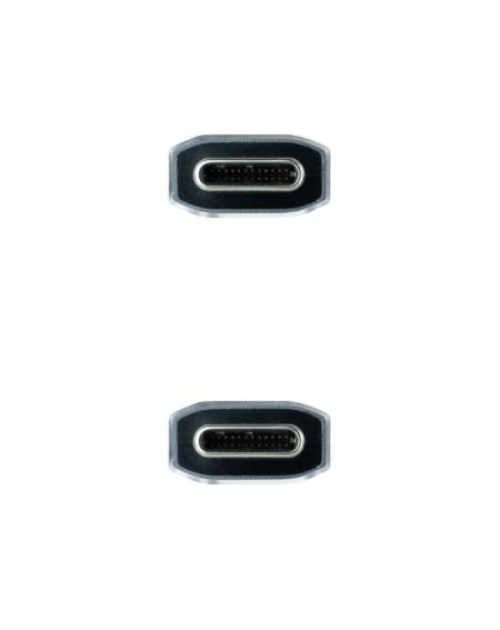 Cable USB 3.1 Nanocable 10.01.4101-COMB/ USB Tipo-C Macho - USB Tipo-C Macho/ 1m/ Gris y Negro