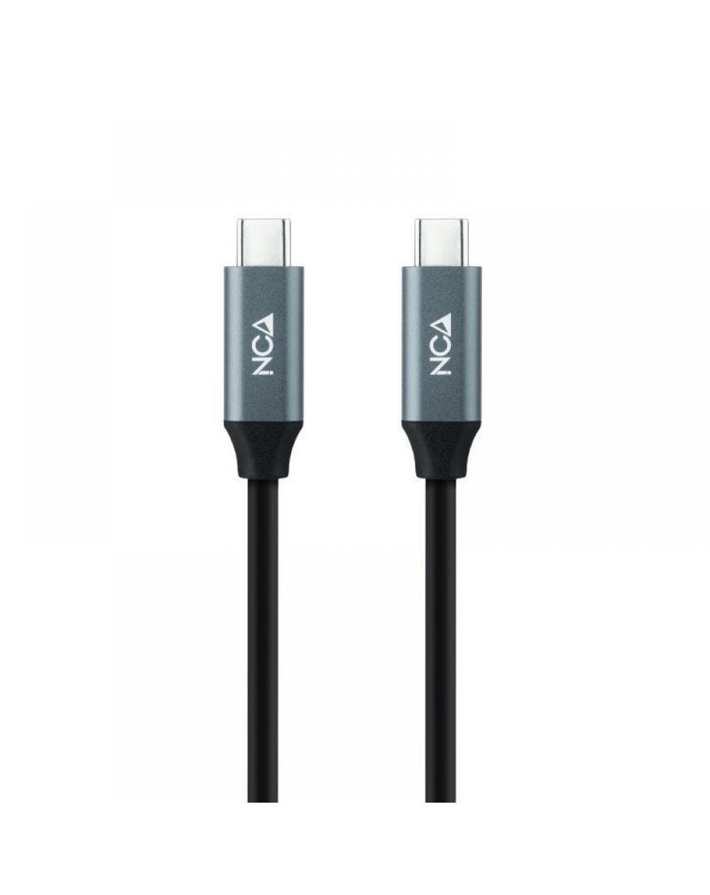 Cable USB 3.2 Nanocable 10.01.4301/ USB Tipo-C Macho - USB Tipo-C Macho/ 1m/ Gris y Negro