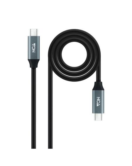 Cable USB 3.2 Nanocable 10.01.4301/ USB Tipo-C Macho - USB Tipo-C Macho/ 1m/ Gris y Negro