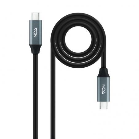 Cable USB 3.2 Nanocable 10.01.4301/ USB Tipo-C Macho - USB Tipo-C Macho/ 1m/ Gris y Negro