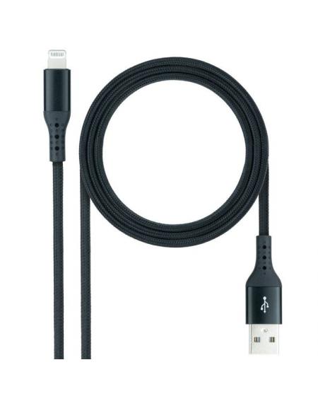 Cable USB 2.0 Lightning Nanocable 10.10.0401-COBK/ USB Macho - Lightning Macho/ 1m/ Negro