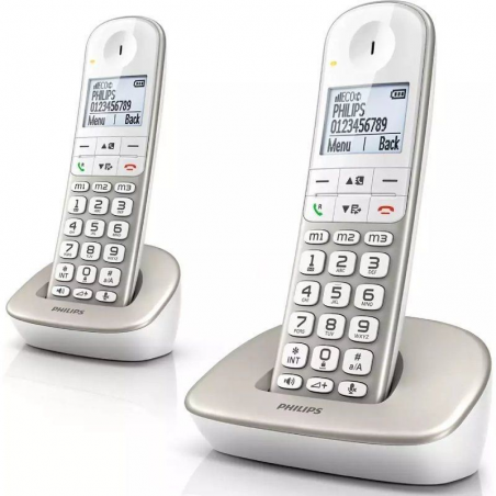 Teléfono Inalámbrico Philips XL4902S/34/ Pack DUO/ Plata