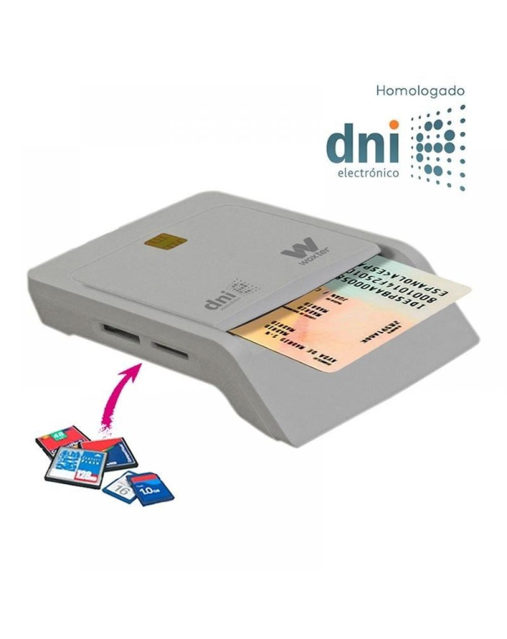 Lector de DNI y Tarjetas Woxter PE26-147/ Blanco/ USB 2.0