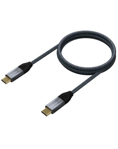 Cable USB 3.1 Tipo-C Aisens A107-0670 20GBPS 100W/ USB Tipo-C Macho - USB Tipo-C Macho/ 0.6m/ Gris