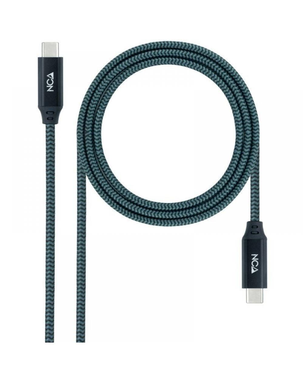 Cable USB 3.2 Nanocable 10.01.4301-L150-COMB/ USB Tipo-C Macho - USB Tipo-C Macho/ 1.5m/ Gris y Negro