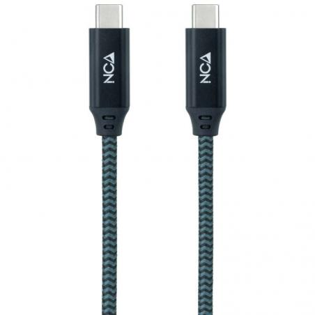 Cable USB 3.2 Nanocable 10.01.4301-L150-COMB/ USB Tipo-C Macho - USB Tipo-C Macho/ 1.5m/ Gris y Negro