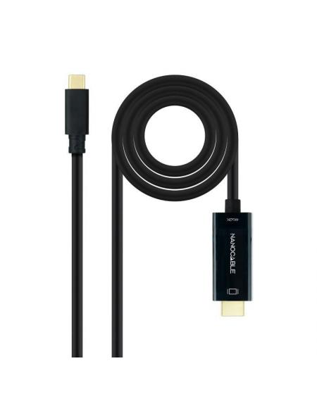 Cable Conversor Nanocable 10.15.5132/ USB Tipo-C Macho - HDMI Macho/ 1.8m/ Negro