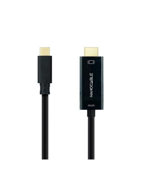 Cable Conversor Nanocable 10.15.5133/ USB Tipo-C Macho - HDMI Macho/ 3m/ Negro