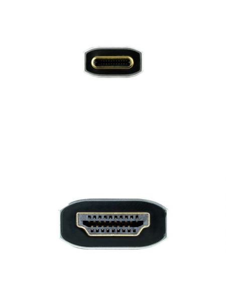 Cable Conversor Nanocable 10.15.5162/ USB Tipo-C Macho - HDMI Macho/ 1.8m/ Negro