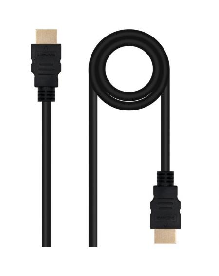 Cable HDMI 2.0 4K Nanocable 10.15.3802/ HDMI Macho - HDMI Macho/ 2m/ Negro