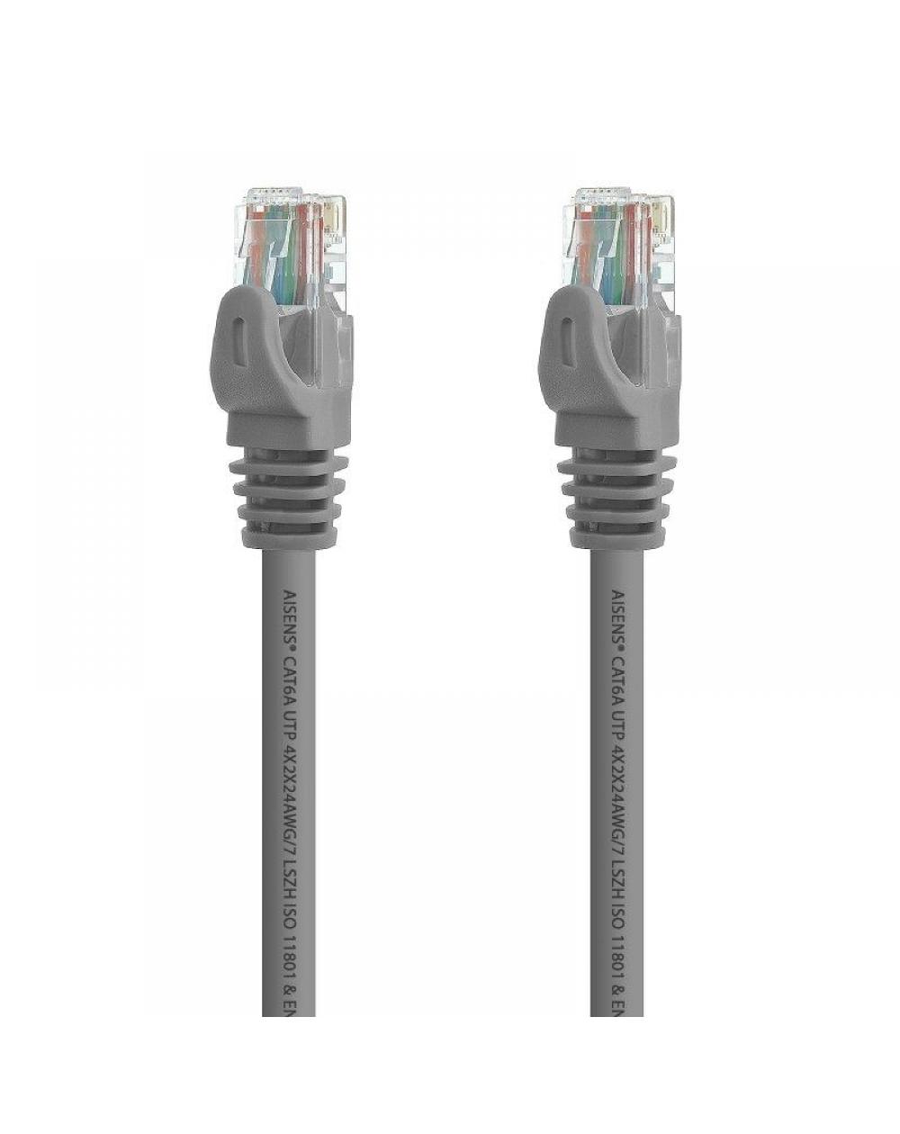 Cable de Red RJ45 UTP Aisens A145-0326 Cat.6A/ 1m/ Gris - Imagen 1