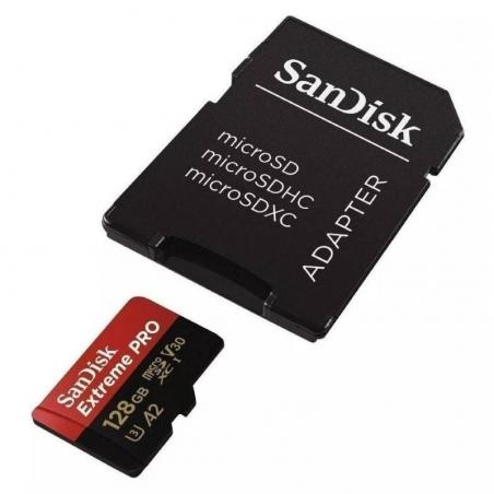 Tarjeta de Memoria SanDisk Extreme Pro 128GB microSD XC UHS-I con Adaptador/ Clase 10/ 200MBs