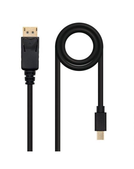 Cable Mini Displayport Nanocable 10.15.2402/ Mini Displayport Macho - Displayport Macho/ 2m/ Negro