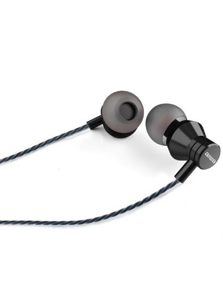 Auriculares Intrauditivos Aiwa ESTM-50BK/ con Micrófono/ Jack 3.5/ Negro