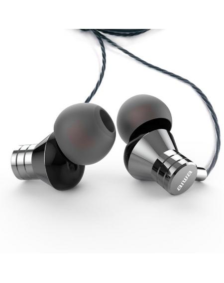 Auriculares Intrauditivos Aiwa ESTM-50SL/ con Micrófono/ Jack 3.5/ Plata