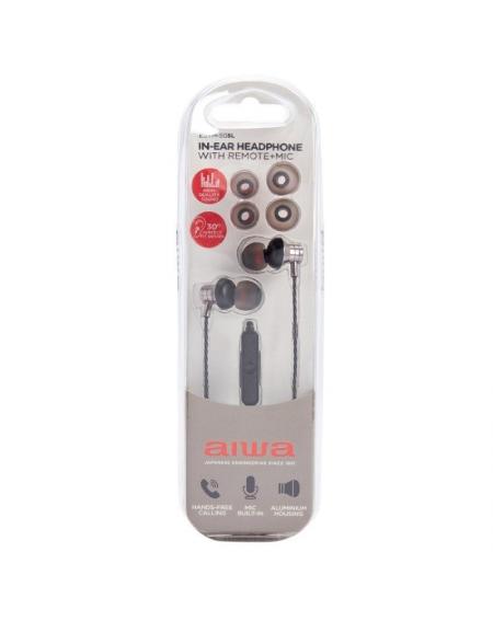 Auriculares Intrauditivos Aiwa ESTM-50SL/ con Micrófono/ Jack 3.5/ Plata