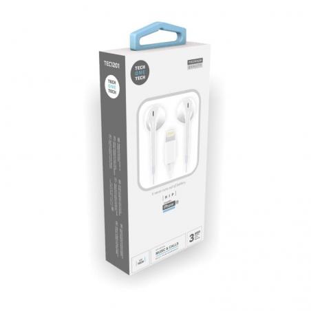 Auriculares Tech One Tech earTECH HIP TEC1201/ con Micrófono/ Lightning/ Blancos