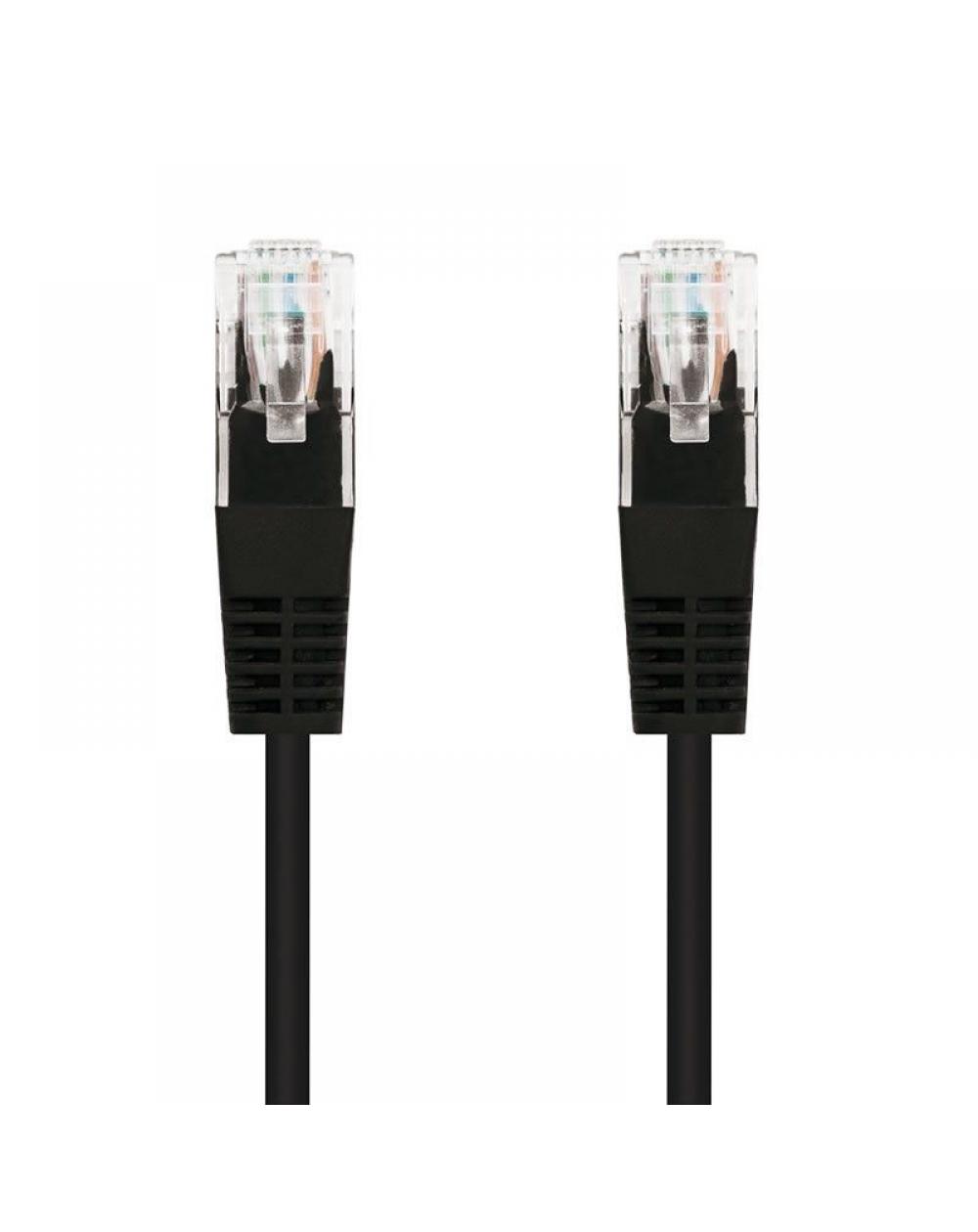 Cable de Red RJ45 UTP Nanocable 10.20.0100-BK Cat.5e/ 50cm/ Negro - Imagen 1