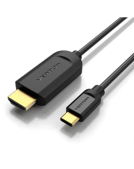 Cable Conversor HDMI 1.4 4K Vention CGUBG/ USB Tipo-C Macho - HDMI Macho/ 1.5m/ Negro