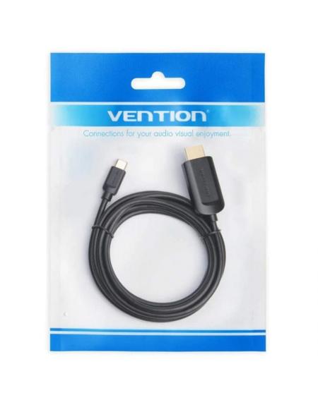 Cable Conversor HDMI 1.4 4K Vention CGUBG/ USB Tipo-C Macho - HDMI Macho/ 1.5m/ Negro