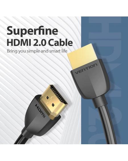 Cable HDMI 2.0 4K Portatil Vention AAIBI/ HDMI Macho - HDMI Macho/ 3m/ Negro