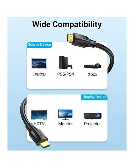 Cable HDMI 2.1 8K Vention AANBH/ HDMI Macho - HDMI Macho/ 2m/ Negro