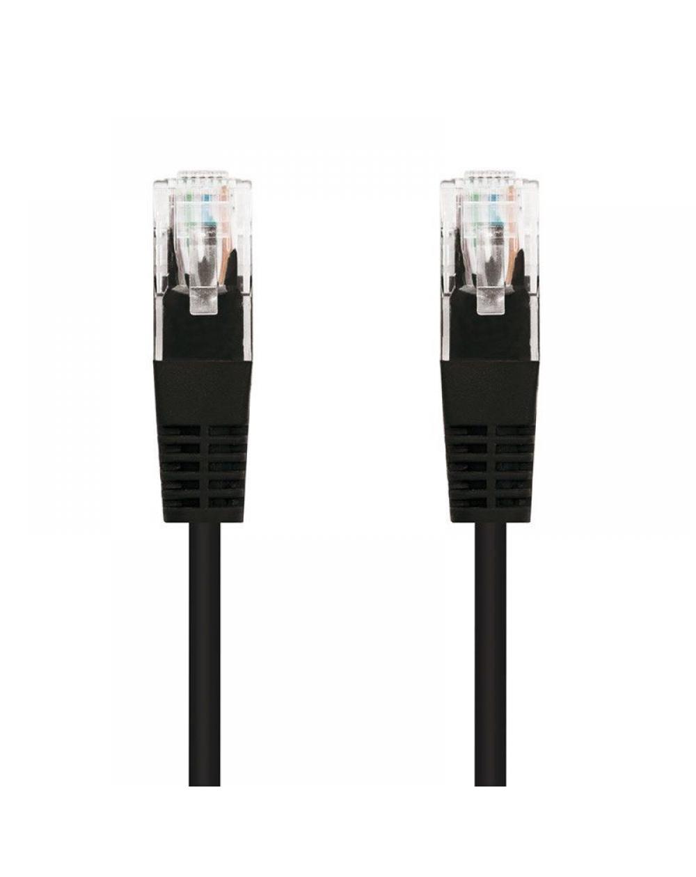 Cable de Red RJ45 UTP Nanocable 10.20.0102-BK Cat.5e/ 2m/ Negro - Imagen 1