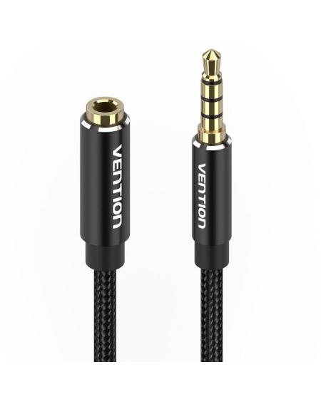 Cable Estéreo Vention BHCBF/ Jack 3.5 Macho - Jack 3.5 Hembra/ 1m/ Negro