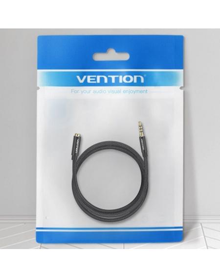 Cable Estéreo Vention BHCBF/ Jack 3.5 Macho - Jack 3.5 Hembra/ 1m/ Negro