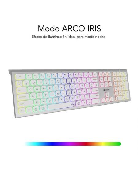 Teclado Inalámbrico Subblim Master/ Plata y Blanco