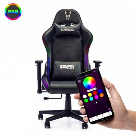 Silla Gaming Woxter Stinger Station Elite V2/ Luces LED