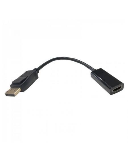Cable Conversor 3GO ADPHDMI/ DisplayPort Macho - HDMI Hembra/ 15cm/ Negro