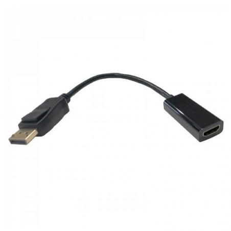 Cable Conversor 3GO ADPHDMI/ DisplayPort Macho - HDMI Hembra/ 15cm/ Negro