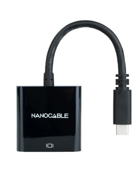 Cable Conversor Nanocable 10.16.4101-BK/ USB Tipo-C Macho - VGA Hembra