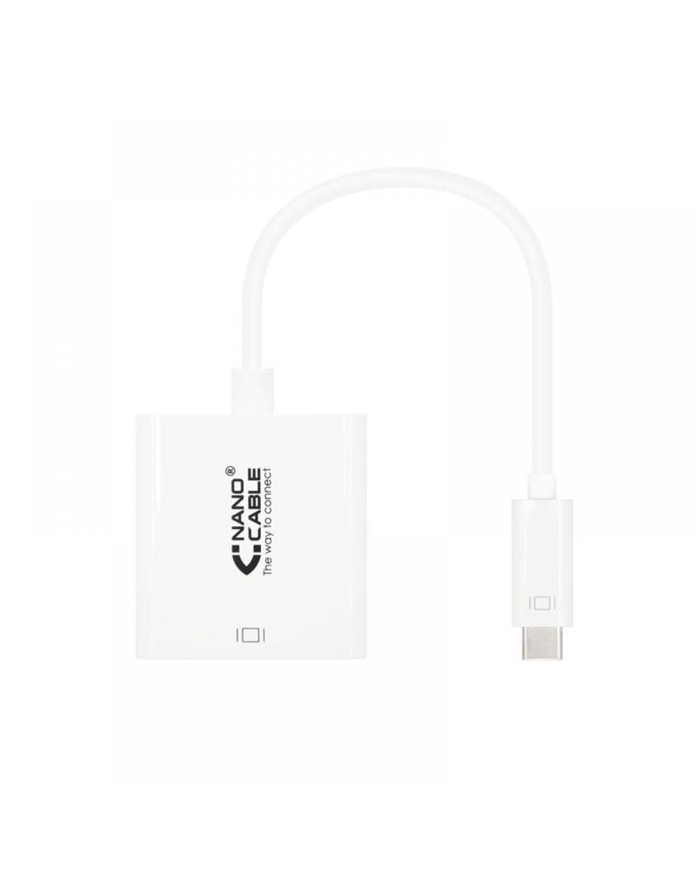 Conversor Nanocable 10.16.4102/ USB Tipo-C Macho - HDMI Hembra/ 15cm/ Blanco