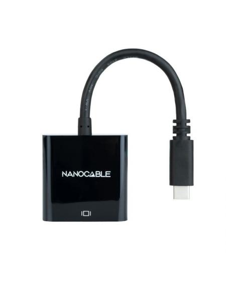 Conversor Nanocable 10.16.4102-BK/ USB Tipo-C Macho - HDMI Hembra/ 15cm/ Negro