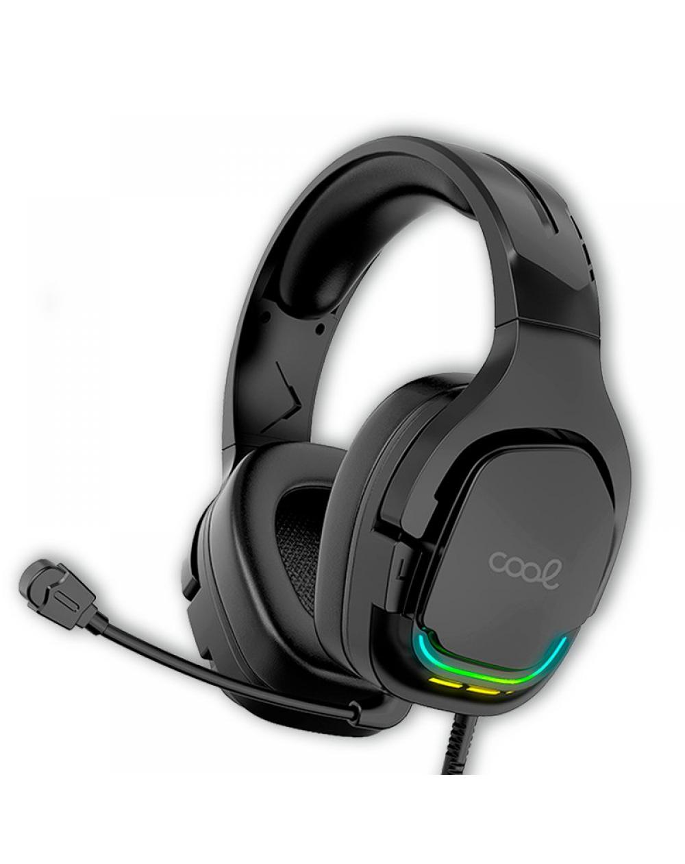 Auriculares Stereo PC / PS4 / PS5 / Xbox Gaming Iluminación COOL Tuned Black USB 7.1