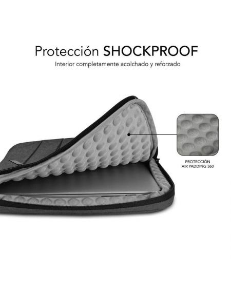 Funda Subblim Air Padding 360 Sleeve para Portátiles hasta 15.6'/ Gris Oscuro