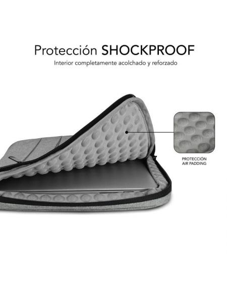 Funda Subblim Air Padding 360 Sleeve para Portátiles hasta 15.6'/ Gris Claro