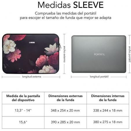 Funda Subblim Trendy Sleeve Neo Flowers para Portátiles hasta 15.6'