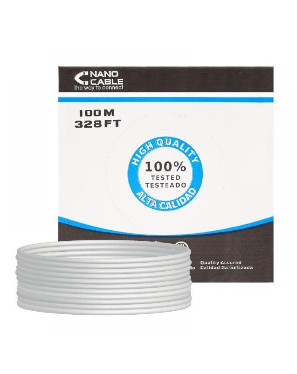 Bobina de Cable RJ45 FTP Nanocable 10.20.0902 Cat.6/ 100m/ Gris - Imagen 1